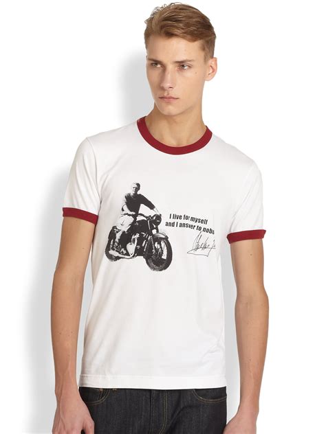 Vintage Dolce Gabbana Steve McQueen print logo t shirt .